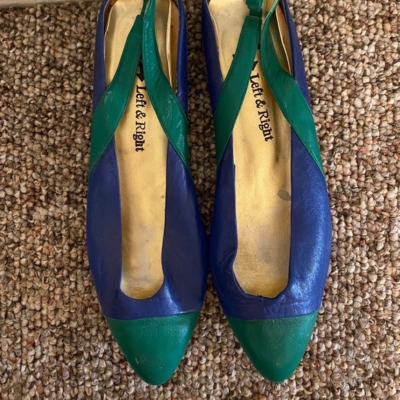 Shoes - Vintage blue & green flats
